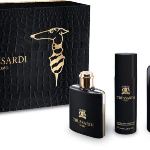 TRUSSARDI UOMO סט א.ד.ט + ג'ל רחצה + דאודורנט ספריי לגבר